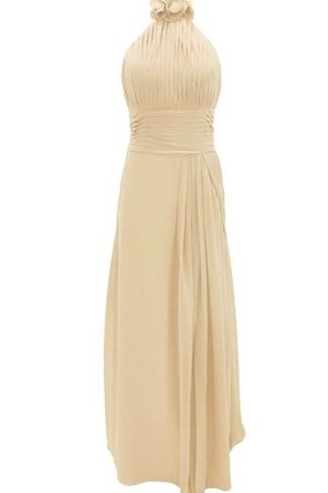 Robe demoiselle d'honneur naturel elevé longueur au ras du sol avec chiffon avec fleurs