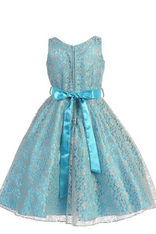 Robe cortège fille manche nulle a-ligne avec perle de tour de ceinture empire de col en v
