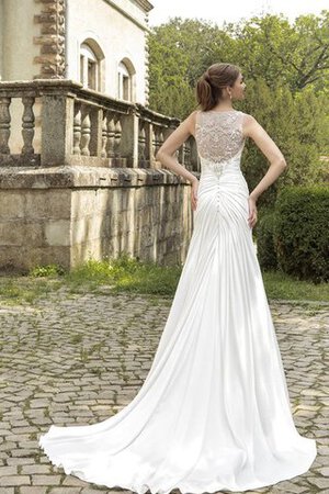 Robe de mariée classique naturel ruché avec cristal jusqu'au sol