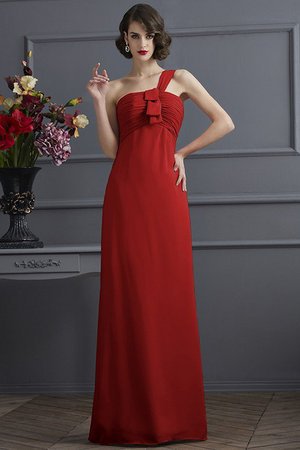 Robe demoiselle d'honneur plissage longue avec fronce manche nulle en chiffon