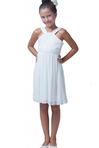 Robe cortège fille plissage a-ligne de tour de ceinture empire avec chiffon manche nulle