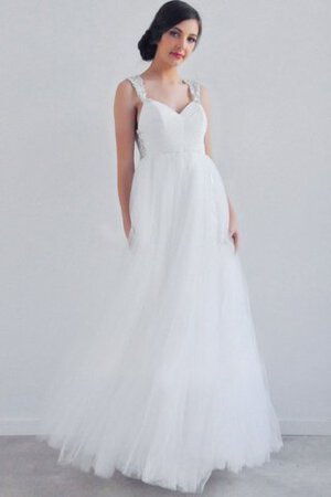 Robe de mariée grandes bretelles junoesque ligne a avec perle fermeutre eclair