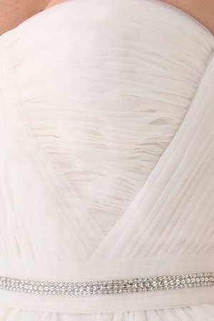 Robe de mariée facile ceinture sans dos avec perle col en forme de cœur