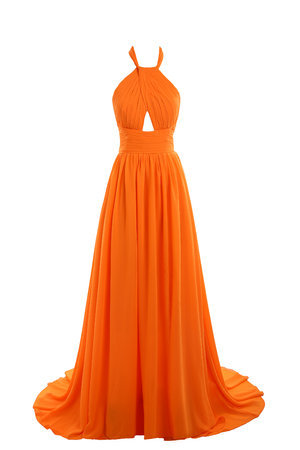 Robe de soirée formelle intemporel lache avec sans manches avec chiffon