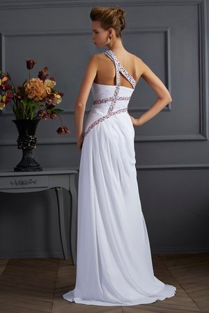 Robe de bal longue avec sans manches avec chiffon avec perle gaine