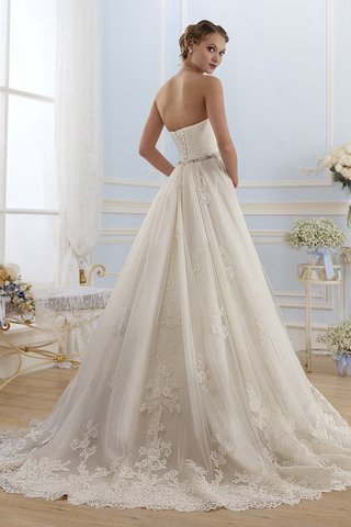 Robe de mariée distinguee col en forme de cœur ligne a de bustier cordon