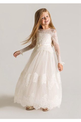 Robe cortège fille derniere tendance ligne a en tulle avec fleurs au niveau de cou