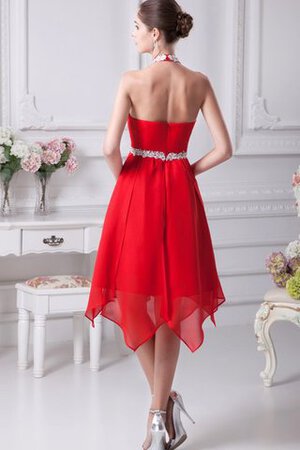 Robe de cocktail de tour de ceinture empire dénudé col en forme de cœur avec chiffon