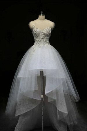 Robe de mariée à la mode facile fermeutre eclair de traîne moyenne manche nulle