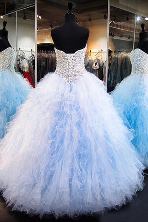 Robe de quinceanera a salle intérieure de princesse cordon élégant avec perle