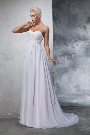 Robe de mariée longue de princesse avec chiffon avec perle fermeutre eclair