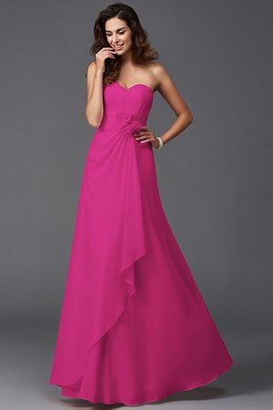 Robe demoiselle d'honneur longue avec chiffon avec zip ligne a avec fleurs