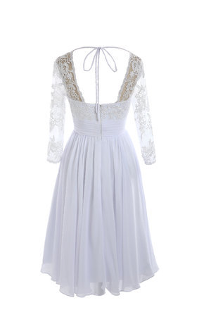 Robe de mariée sexy en chiffon lache en arc-en-ciel avec manche longue