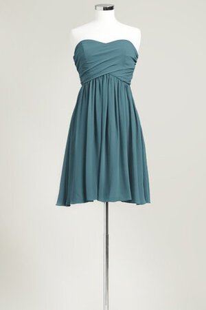 Robe demoiselle d'honneur bref plissage avec chiffon ruché col en forme de cœur