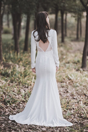 Robe de mariée de traîne courte longueur au ras du sol en satin gracieux nature