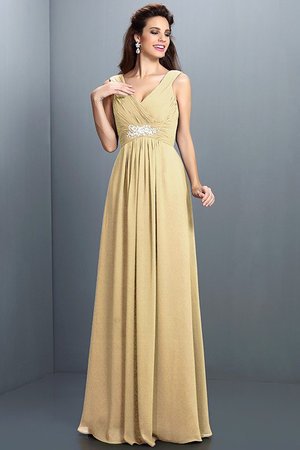 Robe demoiselle d'honneur plissage naturel en chiffon avec fronce avec sans manches