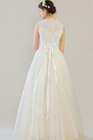 Robe de mariée longue officiel au bord de la mer col ras du cou avec nœud à boucles