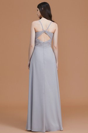 Robe demoiselle d'honneur de princesse ligne a ruché manche nulle avec chiffon