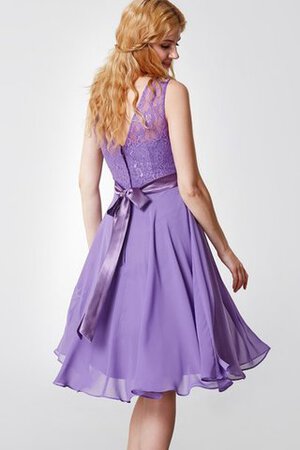 Robe demoiselle d'honneur sage ligne a manche nulle col en bateau avec chiffon