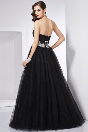 Robe de quinceanera longue appliques de mode de bal manche nulle fermeutre eclair