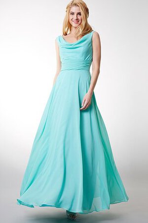 Robe demoiselle d'honneur longue de cape avec chiffon ligne a v encolure