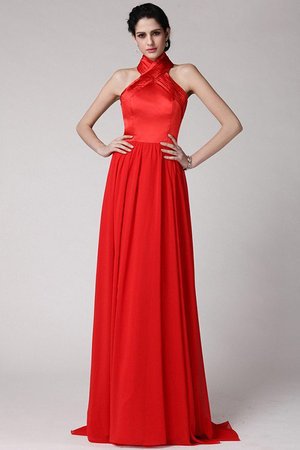 Robe demoiselle d'honneur longue en chiffon manche nulle fermeutre eclair de dos nu
