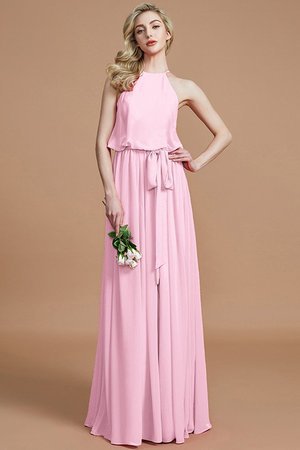 Robe demoiselle d'honneur avec ruban avec chiffon dénudé ceinture ligne a