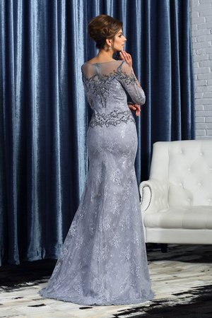 Robe mère de mariée longue en 3/4 manche fermeutre eclair avec perle de sirène