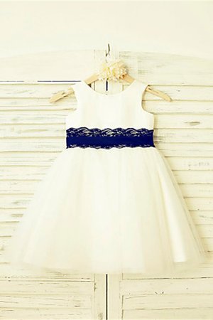 Robe cortège fille en tulle ligne a de princesse manche nulle encolure ronde