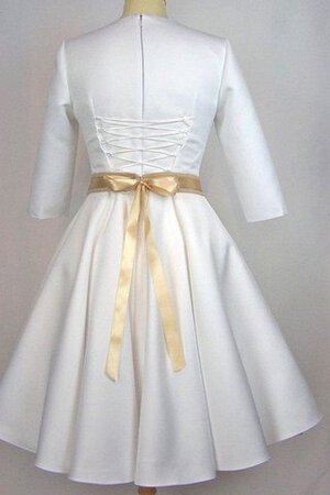 Robe de mariée naturel bref v encolure fermeutre eclair ceinture