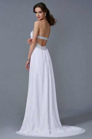 Robe de soirée longue de tour de ceinture en haute de bustier avec chiffon a-ligne