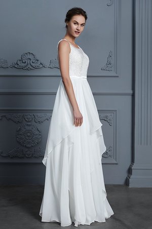 Robe de mariée avec chiffon de lotus jusqu'au sol ligne a sucré