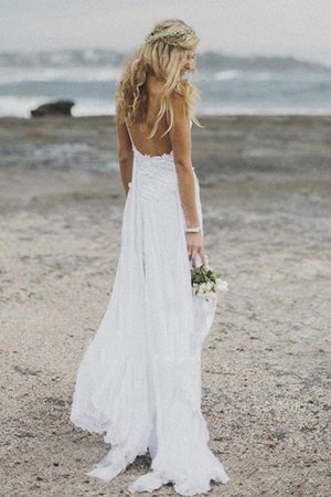 Robe de mariée longueru au niveau de sol avec sans manches de princesse mignonne a-ligne