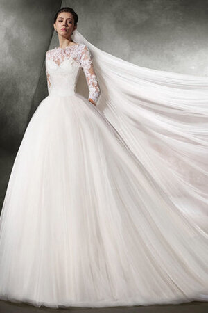 Robe de mariée jusqu'au sol incroyable de col haut romantique formelle