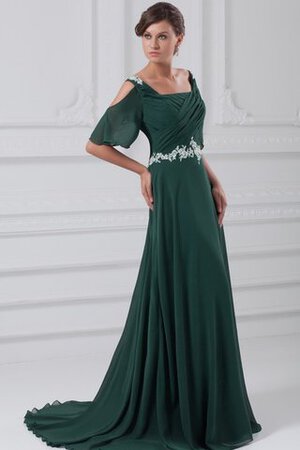 Robe de soirée ruché de traîne courte fermeutre eclair avec manche courte avec perle