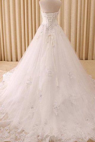 Robe de mariée pailleté en dentelle avec chiffon en satin decoration en fleur