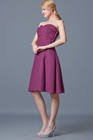 Robe demoiselle d'honneur simple col en forme de cœur de bustier de longueur à genou ligne a