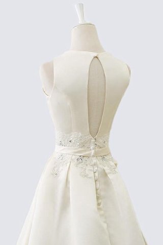 Robe de mariée de mode de bal en organza encolure ronde en dentelle ligne a