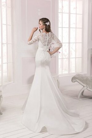 Robe de mariée longue au drapée avec cristal en 1/2 manche cordon