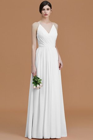 Robe demoiselle d'honneur naturel fermeutre eclair manche nulle ruché ligne a
