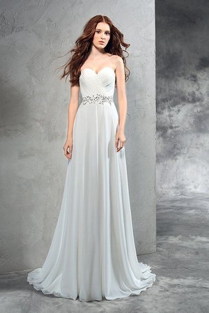 Robe de mariée longue avec chiffon de traîne courte manche nulle ligne a