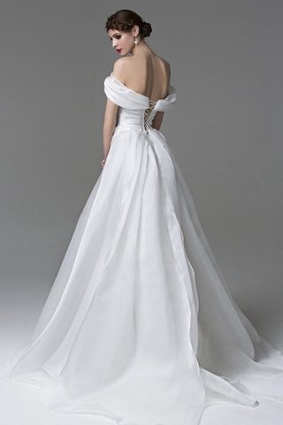 Robe de mariée sexy ligne a avec manche courte au bord de la mer epaule nue