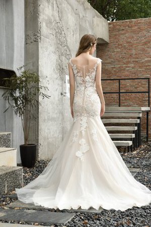 Robe de mariée attrayant textile en tulle de col bateau sexy solennelle