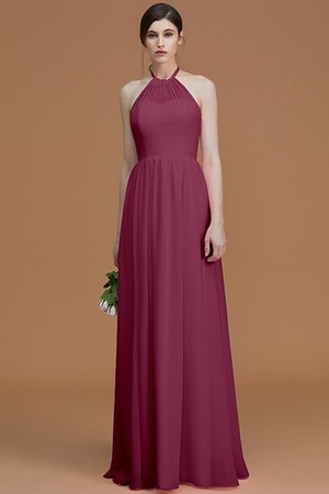 Robe demoiselle d'honneur naturel manche nulle de dos nu avec chiffon avec zip