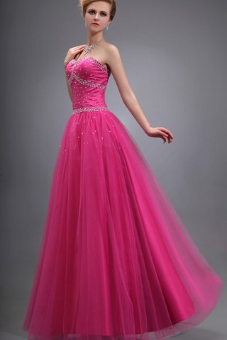 Robe de soirée longue cordon en tulle de bustier avec perle