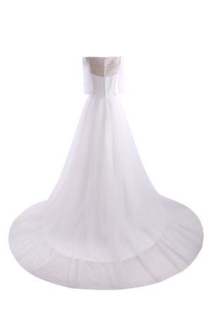 Robe de mariée formelle facile versicolor col en bateau en tulle