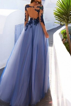 Robe de soirée junoesque appliques longueru au niveau de sol de princesse col u profond