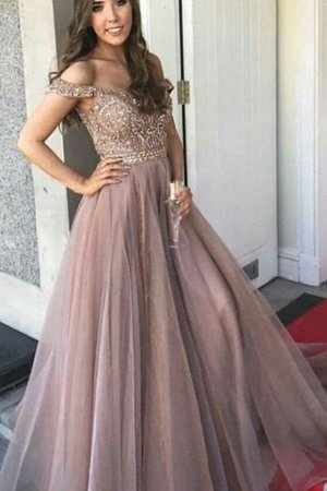 Robe de bal manche nulle de princesse epaule nue captivant ligne a