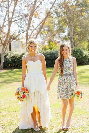 Robe de mariée romantique ruché en plage avec cristal col en forme de cœur