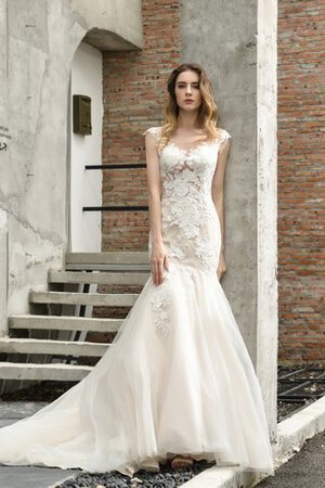 Robe de mariée attrayant textile en tulle de col bateau sexy solennelle